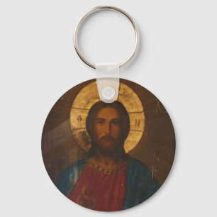 VINTAGE GRIECHISCH-ORTHODOXE IKONE SCHLÜSSELANHÄNGER