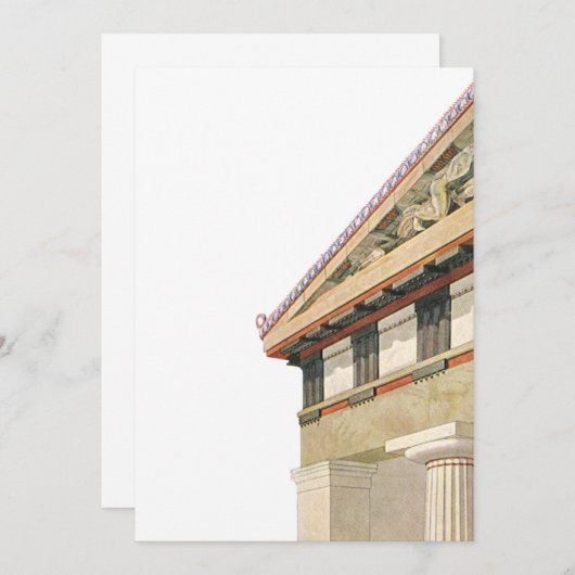 Vintage griechische Architektur, Athena-Tempel (Vorne/Hinten)