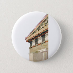 Vintage griechische Architektur, Athena-Tempel Button