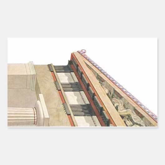 Vintage griechische Architektur, Athena-Tempel Rechteckiger Aufkleber (Vorderseite)