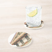 Vintage griechische Architektur, Athena-Tempel Sandstein Untersetzer (Seite)