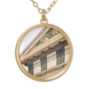 Vintage griechische Architektur, Athena-Tempel Vergoldete Kette