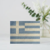 Vintage griechische Flagge Postkarte (Stehend Vorderseite)