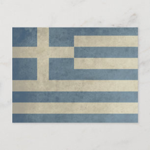 Vintage griechische Flagge Postkarte