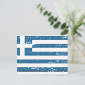 Vintage griechische Flagge Postkarte (Stehend Vorderseite)