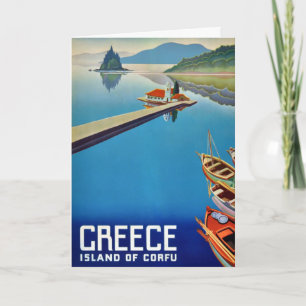 Vintage griechische Insel Korfu Reise Postkarte