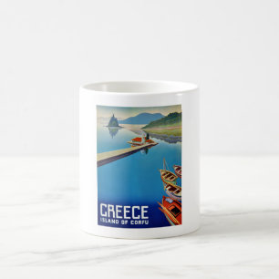 Vintage griechische Insel Korfu Reisecoffee Mug Kaffeetasse