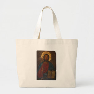 VINTAGE GRIECHISCHE ORTHODOXE IKONE JUMBO STOFFBEUTEL