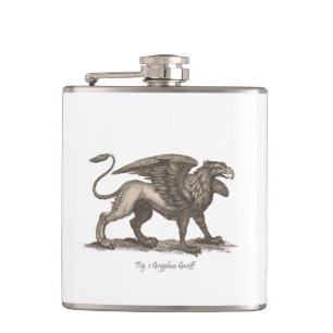 Vintage griffin (gryphus greiff) Abbildung. Flachmann