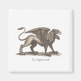 Vintage griffin (gryphus greiff) Abbildung. Magnet