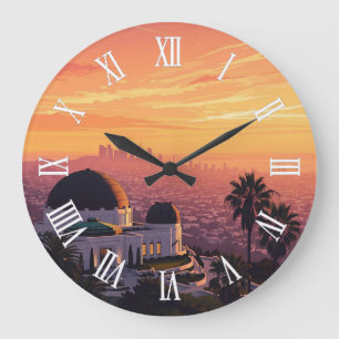 Vintage Griffith-Observatorium Los Angeles Sonnenu Große Wanduhr