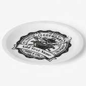 Vintage Grill Master Personalisierter Name BBQ Rau Pappteller (Schrägansicht)