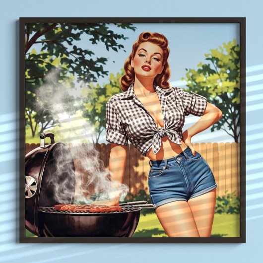 Vintage Grill Pin-up Poster