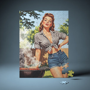 Vintage Grill Pin-up Puzzle