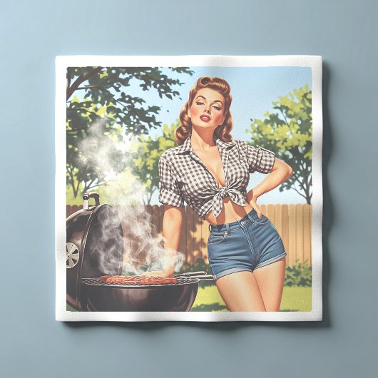 Vintage Grill Pin-up Serviette