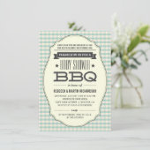 Vintage GRILLEN Boy Baby Shower Einladungen (Stehend Vorderseite)
