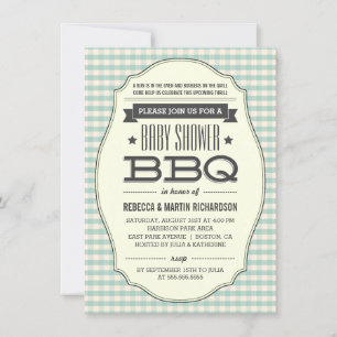 Vintage GRILLEN Boy Baby Shower Einladungen