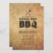 Vintage GRILLEN Hochzeit Probe Dinner Einladung (Vorne/Hinten)