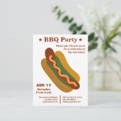 Vintage GRILLEN Hot Dog Housewarming Party Einladung (Stehend Vorderseite)