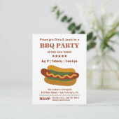Vintage GRILLEN Hotdoghousewarming-Party Einladung (Stehend Vorderseite)