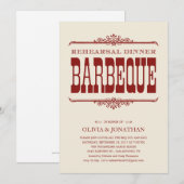 Vintage GRILLEN Probe Abendessen Einladungen (Vorne/Hinten)