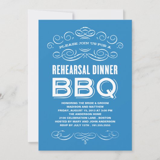 VINTAGE GRILLEN| PROBE DINNER GRILLEN EINLADUNG (Vorderseite)