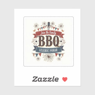Vintage GRILLEN Sticker-4. Juli Picnic Retro Style Aufkleber