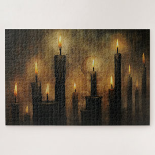 Vintage grillende Halloween-Schwarze Kerzen, Ritua Puzzle