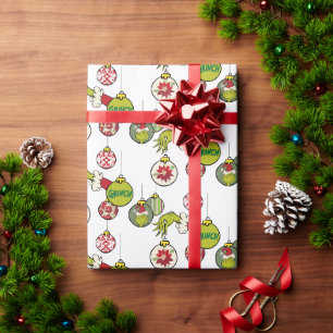 Vintage-Grinch-Schmuckmuster Geschenkpapier