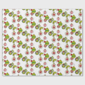 Vintage-Grinch-Schmuckmuster Geschenkpapier (Flach)