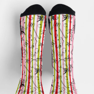 Vintage Grinch Weihnachten Streifenmuster Socken