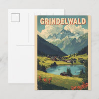 Vintage Grindelwald Dorf Schweiz Natur Geschenk