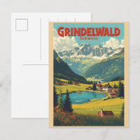 Vintage Grindelwald Dorf Schweiz Natur Geschenk