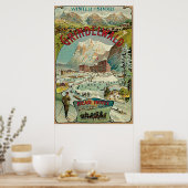Vintage Grindelwald Schweizer Reiseanzeige Poster (Küche)