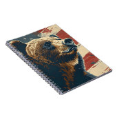 Vintage Grizzy-amerikanische Flagge Notizblock (Rechte Seite)