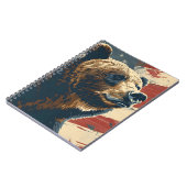 Vintage Grizzy-amerikanische Flagge Notizblock (Linke Seite)