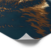 Vintage Grizzy-amerikanische Flagge Poster (Ecke)