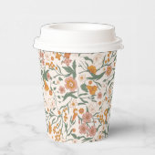 Vintage Groovy Boho Floral Brautparty Pappbecher (Rechts)