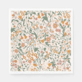 Vintage Groovy Boho Floral Brautparty Serviette (Vorderseite)