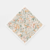 Vintage Groovy Boho Floral Brautparty Serviette (Ecke)