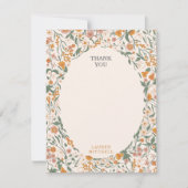 Vintage Groovy Boho Floral Bridal Shower Dankeskarte (Vorderseite)