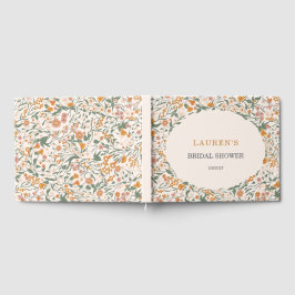 Vintage Groovy Boho Floral Bridal Shower Gästebuch