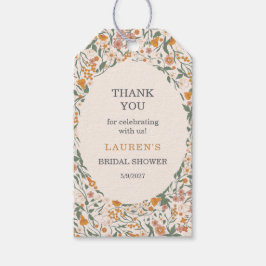 Vintage Groovy Boho Floral Bridal Shower Geschenkanhänger