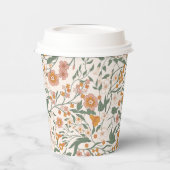 Vintage Groovy Boho Floral Bridal Shower Pappbecher (Links)