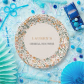 Vintage Groovy Boho Floral Bridal Shower Pappteller (Party)