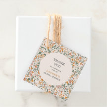 Vintage Groovy Boho Floral Bridal Shower Thank You