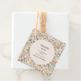 Vintage Groovy Boho Floral Bridal Shower Thank You Geschenkanhänger