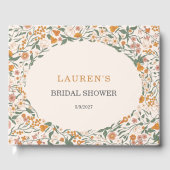 Vintage Groovy Boho Florale Hochzeitsfeier Gästebuch (Vorderseite)