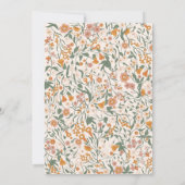 Vintage Groovy Boho Florales Brautbad Einladung (Rückseite)