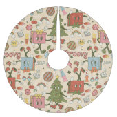 Vintage Groovy Disco Polyester Weihnachtsbaumdecke (Vorderseite)